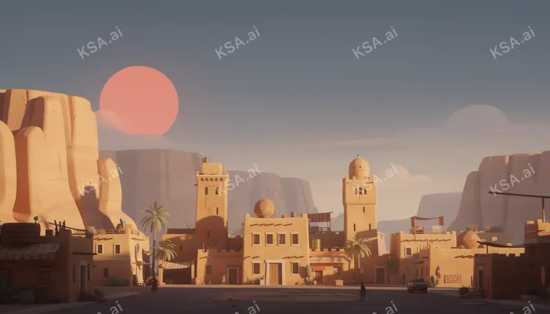 AlUla's small town center
