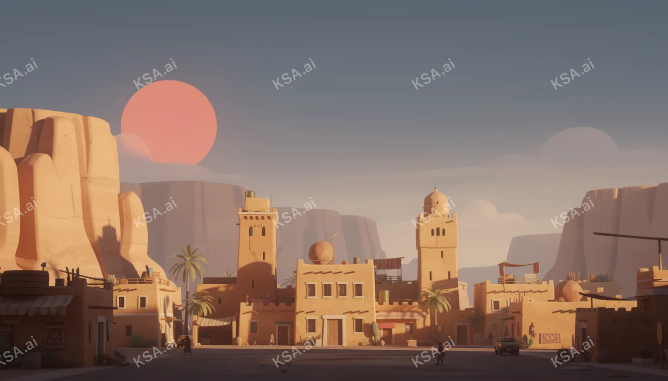 AlUla's small town center