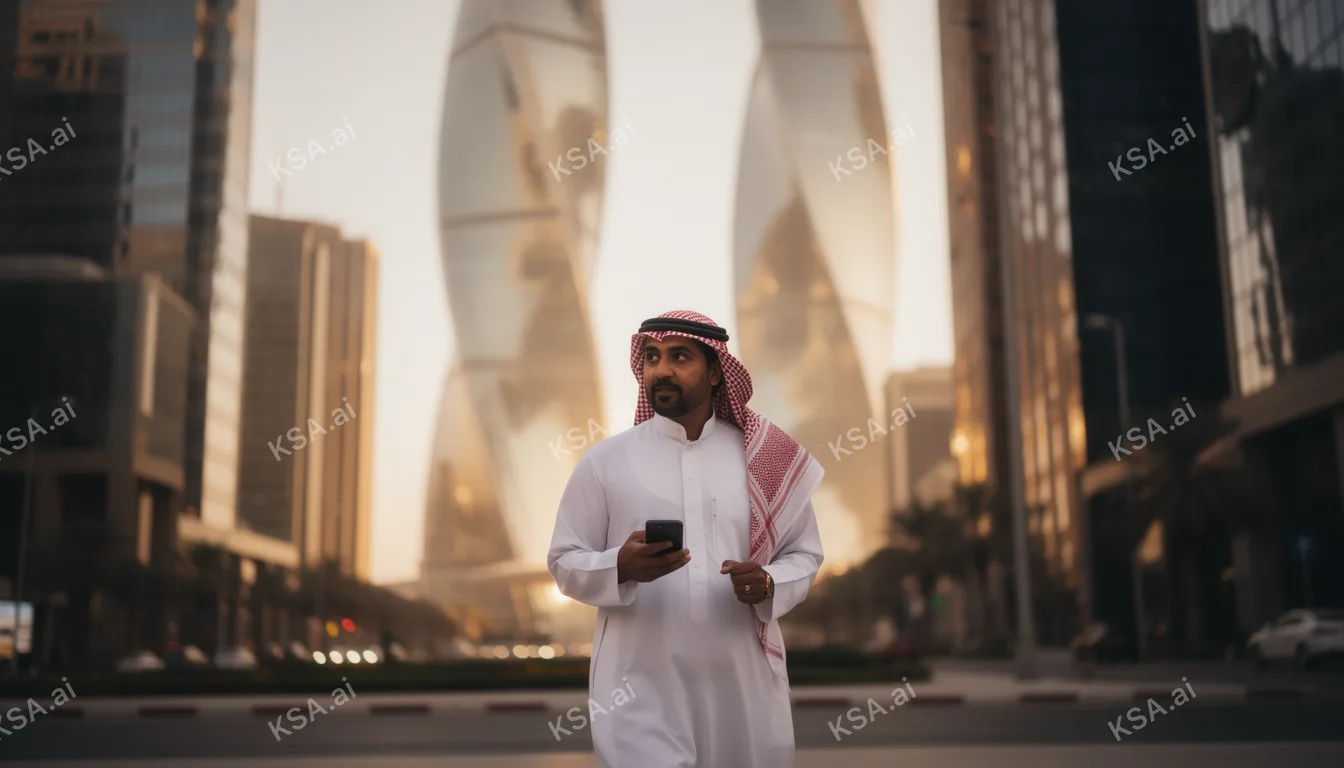 Riyadh's KAFD financial district twisting glass spires في…