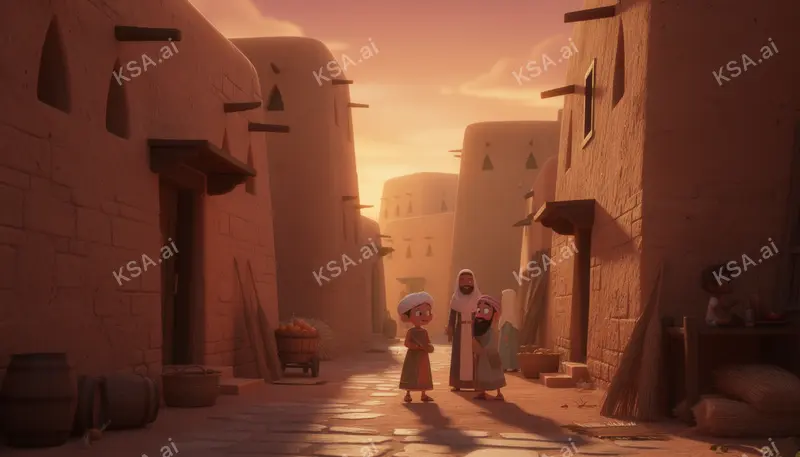 Diriyah's At-Turaif mud-brick district في golden hour
