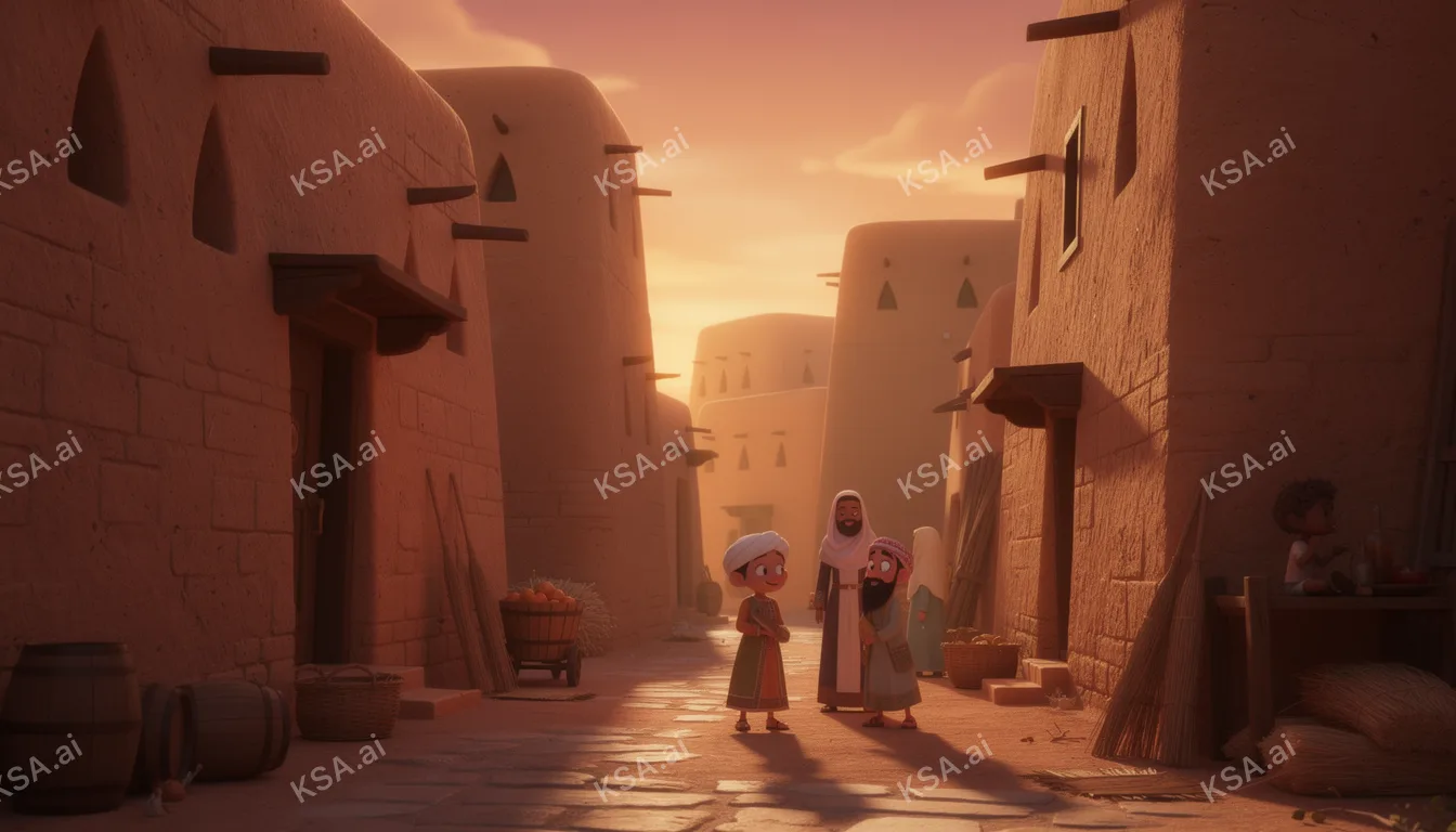Diriyah's At-Turaif mud-brick district في golden hour