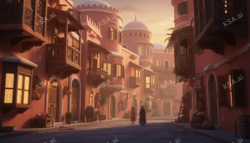 historic Jeddah's Al Balad coral-stone houses في blue hour