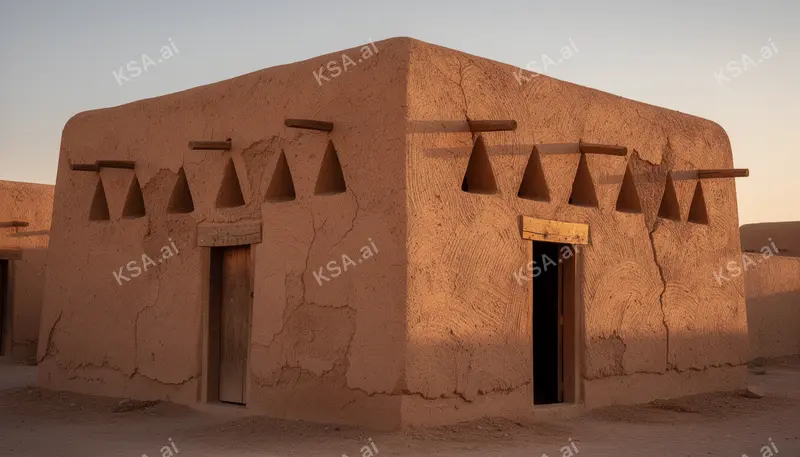 Diriyah's At-Turaif mud-brick district في golden hour