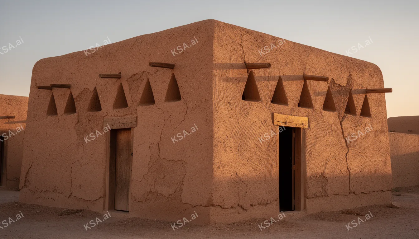 Diriyah's At-Turaif mud-brick district في golden hour