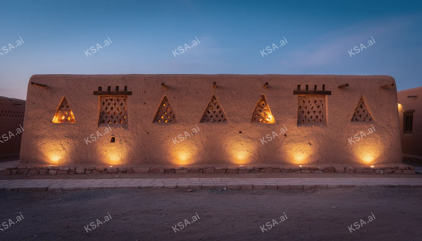 Diriyah's At-Turaif mud-brick district في golden hour