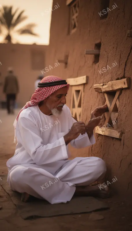 Diriyah's At-Turaif mud-brick district في golden hour