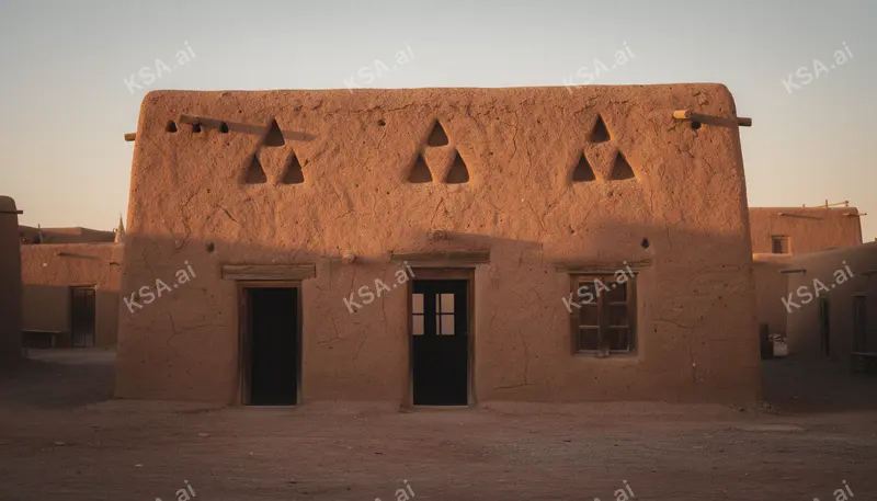 Diriyah's At-Turaif mud-brick district في golden hour