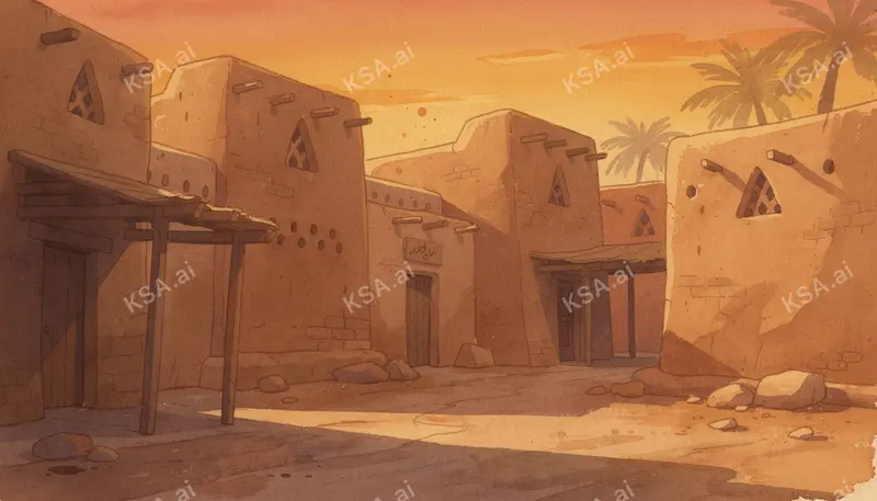 Diriyah's At-Turaif mud-brick district في golden hour