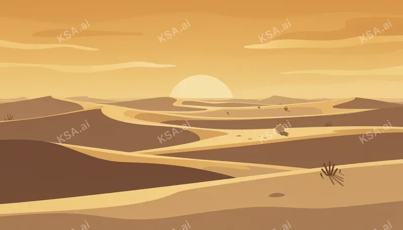 Empty Quarter sand sea في golden hour