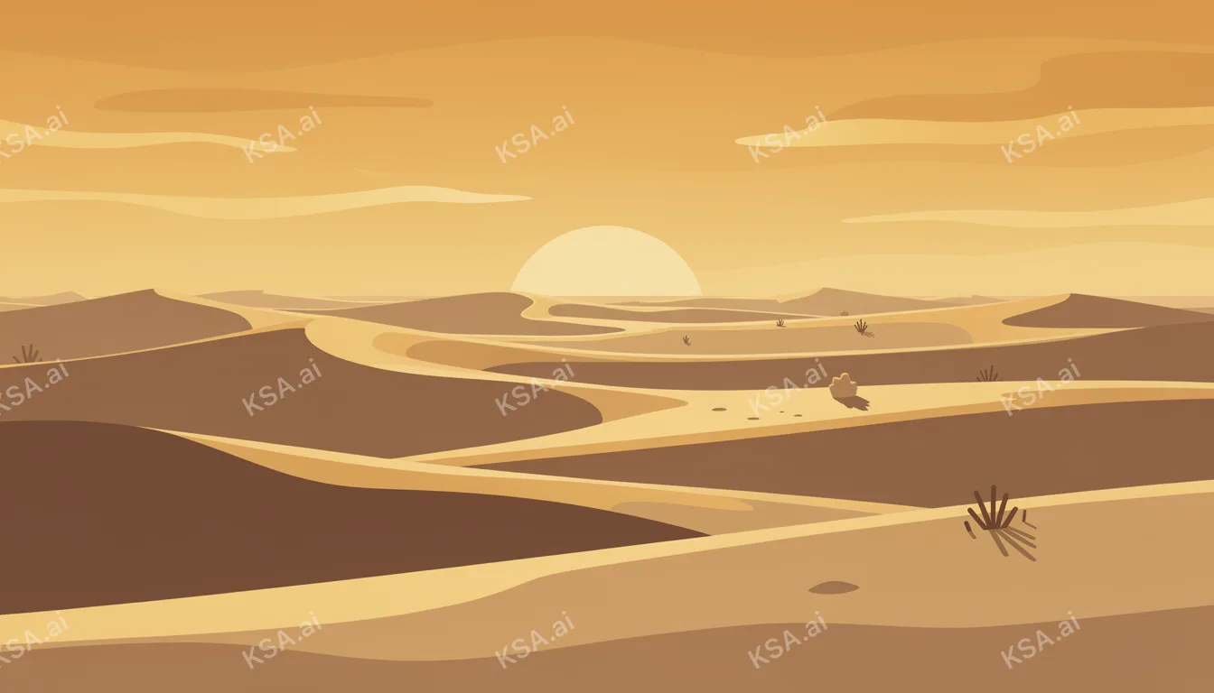 Empty Quarter sand sea في golden hour