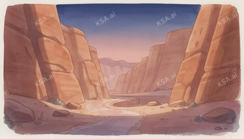 AlUla sandstone canyon system في predawn pink