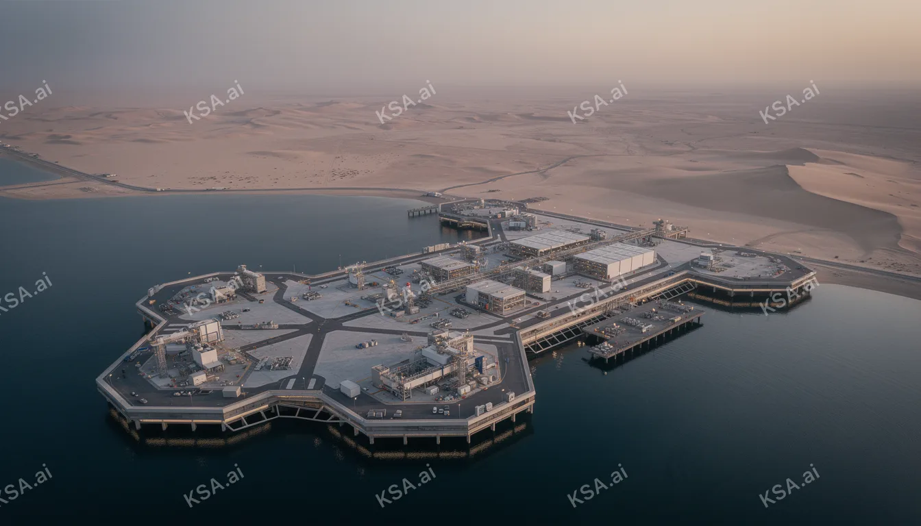 Oxagon's floating port في blue hour