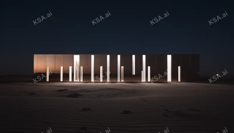 NEOM's The Line megastructure في golden hour
