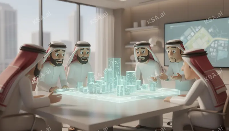 young Saudi woman entrepreneur reviewing plans at a desk